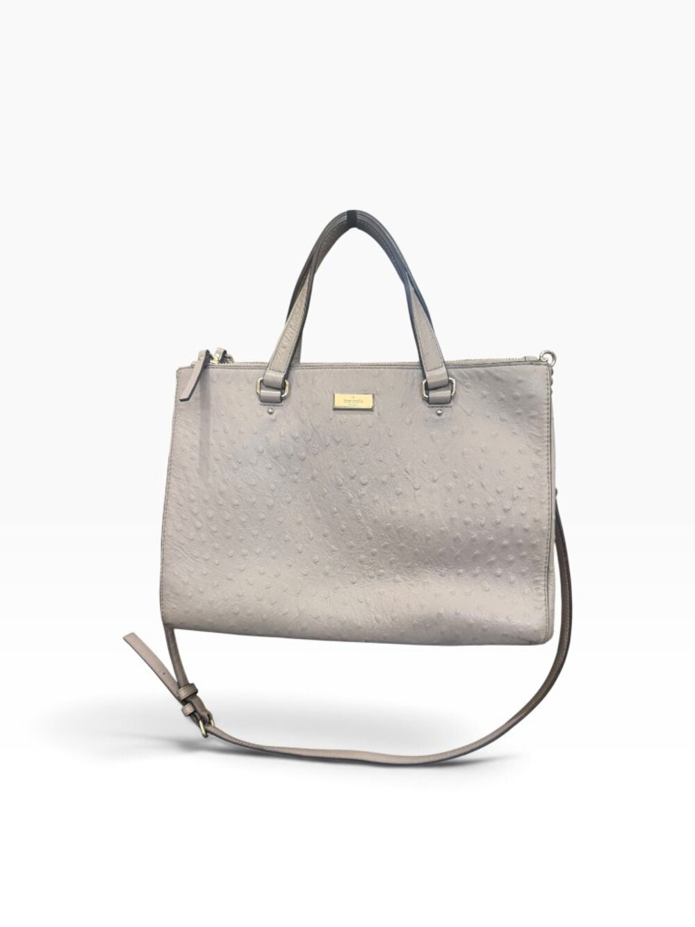 Kate Spade Bristol Drive Loden Ostrich Embossed Leather Satchel Crossbody Bag